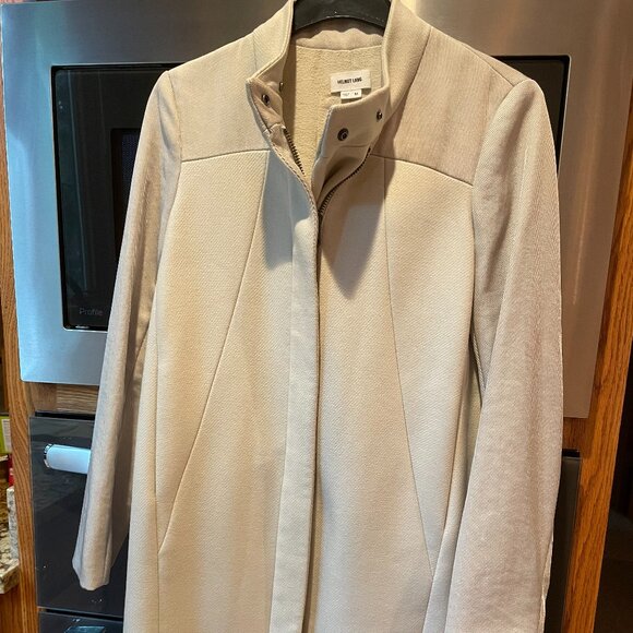 Helmut Lang Jackets & Blazers - Women's Helmut Lang Long Coat Zip Front Lined Light Green Medium